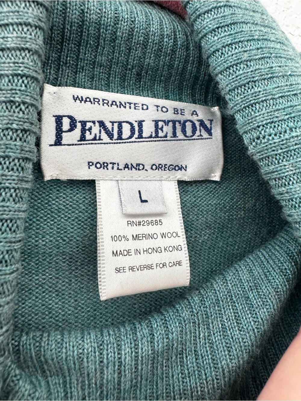 Pendleton Merino Wool Micro Rib Turtleneck Teal - Picture 6 of 9